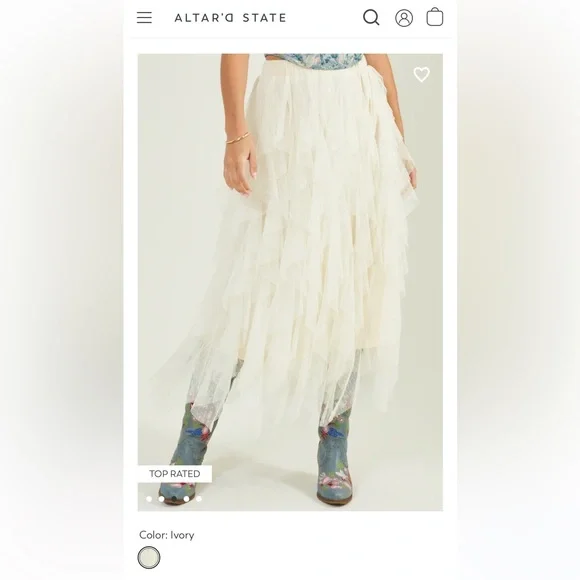 Altar’d State Nia tulle waterfall skirt. - Picture 2 of 5